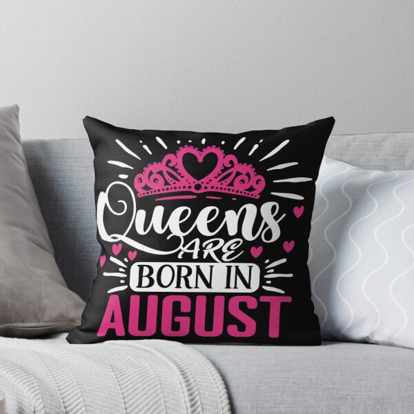 Item preview, Queens are born in August typography design with crown for girls to their birthday designed and sold by Decconer.