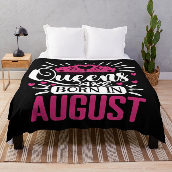 Item preview, Queens are born in August typography design with crown for girls to their birthday designed and sold by Decconer.