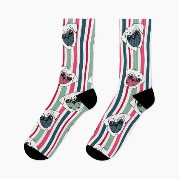 Item preview, striped pugs designed and sold by NOSYMICE.