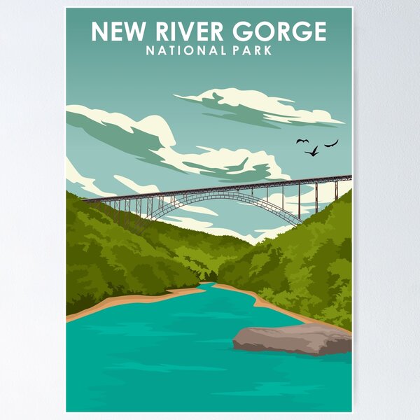 Item preview, New River Gorge National Park Travel Poster designed and sold by Stadify.