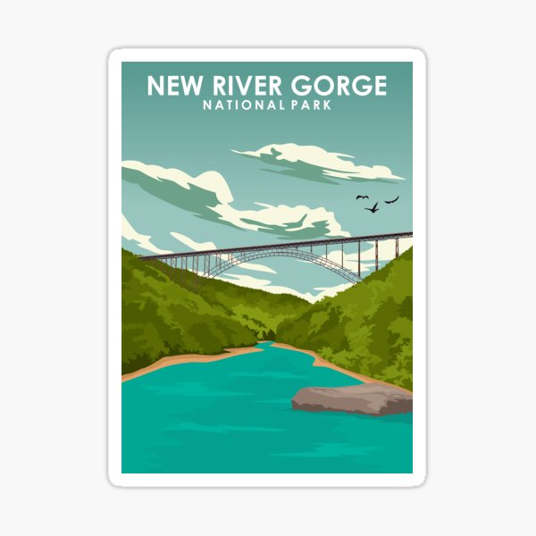 “New River Gorge National Park Travel Poster” Sticker for Sale by