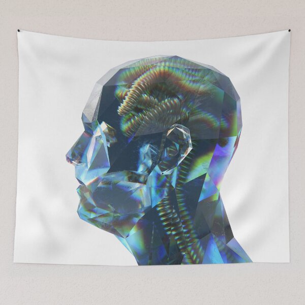 Item preview, artificial glass human head on transparent designed and sold by Mike Kiev art.