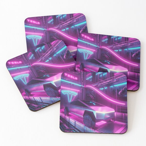 Item preview, Tesla Cybertruck in Neon Pink and Blue designed and sold by WigOutlet.