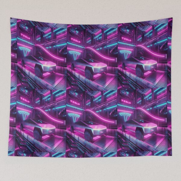Item preview, Tesla Cybertruck in Neon Pink and Blue designed and sold by WigOutlet.