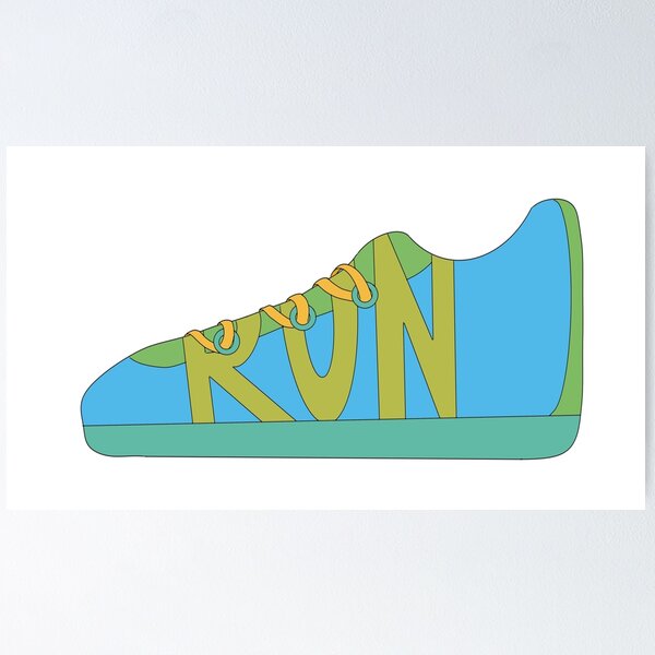 Item preview, Blue and Green Running Shoe Doodle designed and sold by klaireep.