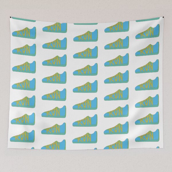 Item preview, Blue and Green Running Shoe Doodle designed and sold by klaireep.