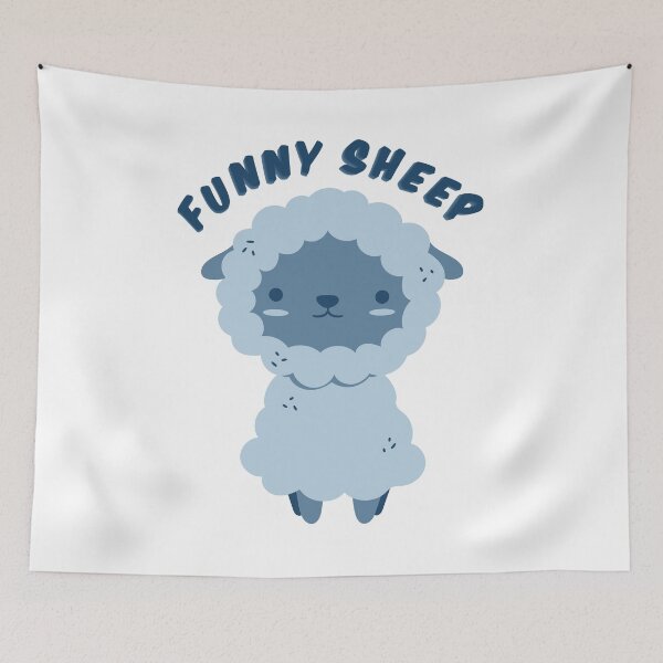 Item preview, blue kids funny sheep children blue gift cute cute design designed and sold by MeryemSpace.