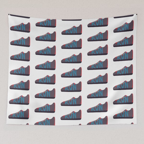 Item preview, Red, Blue, and Purple Running Shoe Doodle designed and sold by klaireep.