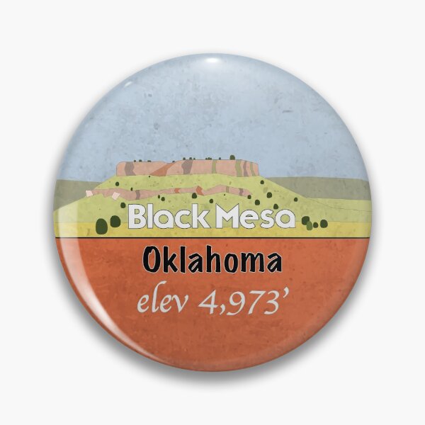 Item preview, Black Mesa Oklahoma - State Highpoint #23 designed and sold by PeakButtons.