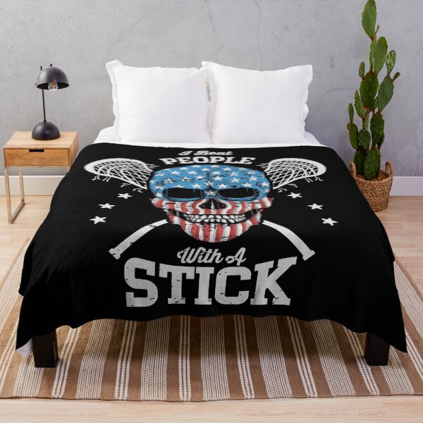 Item preview, Lacrosse USA Skull Head, I Beat People With a Stick designed and sold by ramenrose.