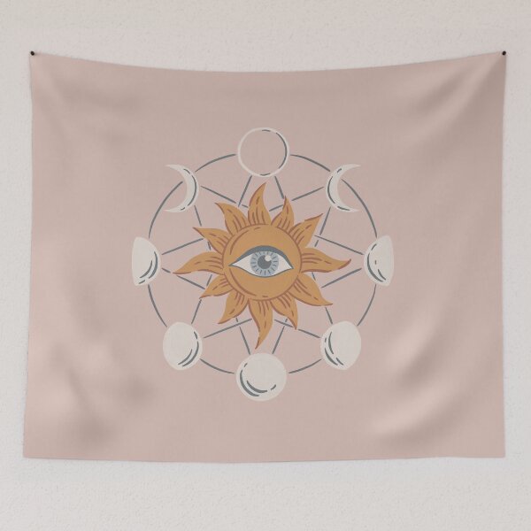 Item preview, Moon Phases with Sun and Evil Eye designed and sold by joannaseiter.
