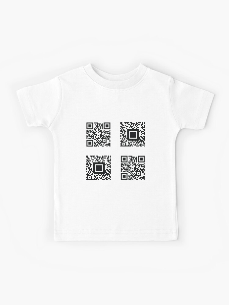 Funny Rick Roll Meme QR Code Do Not Scan Design Kids T-Shirt