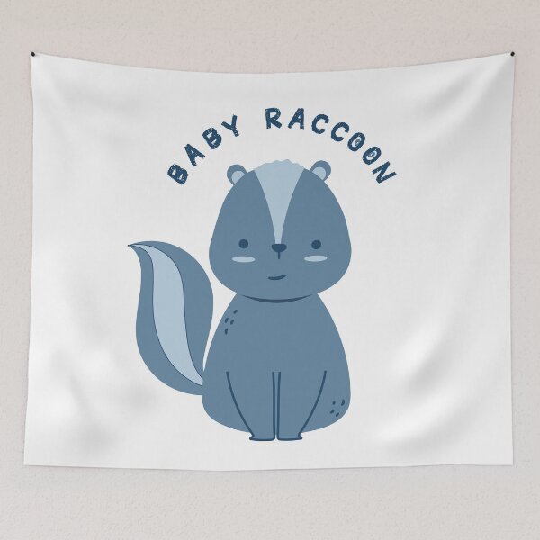 Item preview, blue kids blue children raccoon design cute gift baby animal designed and sold by MeryemSpace.