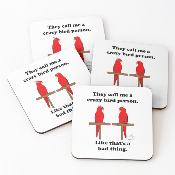 Item preview, Crazy Bird Person with Red Lorikeets designed and sold by Laughing Parrot Studio.