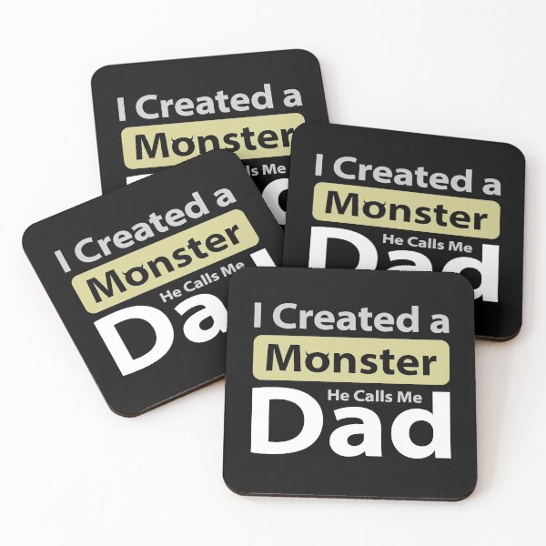 Item preview, Funny Fathers Day I Created A Monster He Calls Me Dad Grey and White Text base Design designed and sold by Babadollcraft.