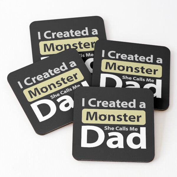 Item preview, Funny Fathers Day I Created A Monster She Calls Me Dad Grey and White Text base Design designed and sold by Babadollcraft.