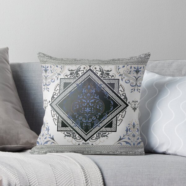 Item preview, Greek Key Black White Diamonds designed and sold by Yiorgos Designs.