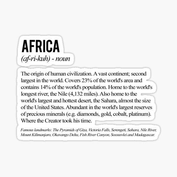 Africa Definition Sticker