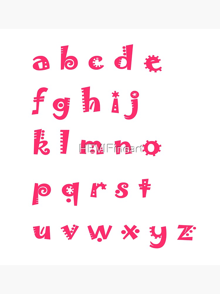 Alphabet red letters by HEVIFineart