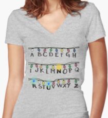 Stranger Things- R-U-N Women's Fitted V-Neck T-Shirt