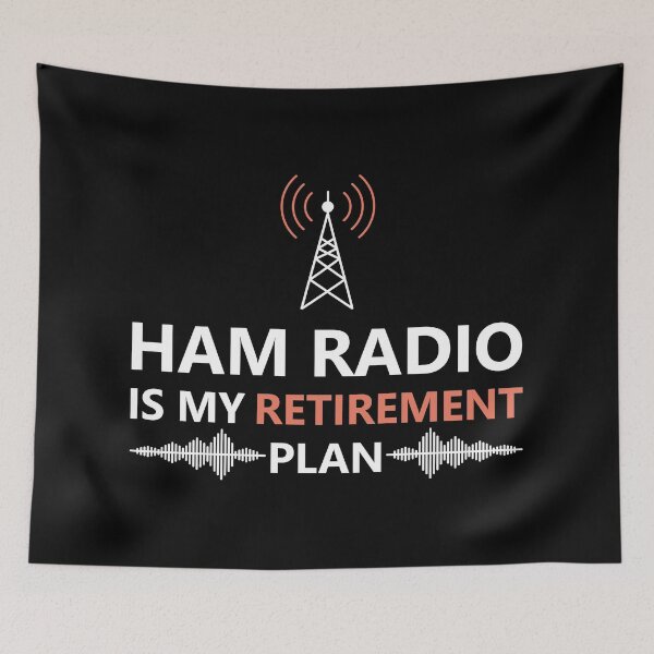 Item preview, Ham radio is my retirement plan Sign and White & Orange Text base design designed and sold by Babadollcraft.
