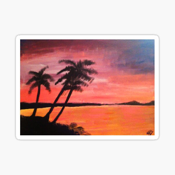 Sunset In The Tropics Sticker