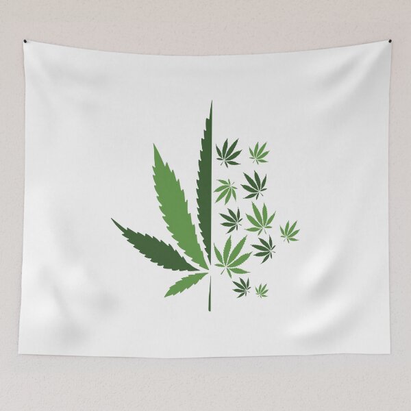 Item preview, Marijuana Leaves Drifting In The Wind designed and sold by RosaleesPaperie.