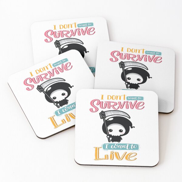 Item preview, I Do Not Want To Survive I Want To Live Grim Reaper Kawaii Cute Adorable designed and sold by GoodVibesWX9.