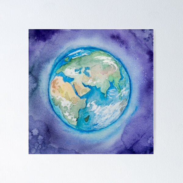 Item preview, Earth Sphere design with blue colour by painting art designed and sold by VIVEK KUMAR RAI.