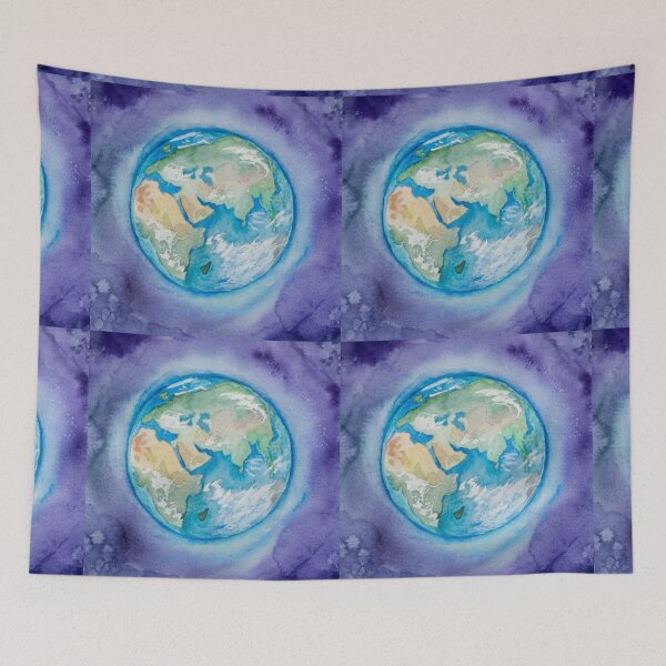 Item preview, Earth Sphere design with blue colour by painting art designed and sold by VIVEK KUMAR RAI.