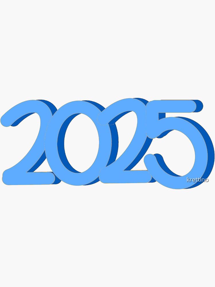 "Blue 2025 Bubble Letters" Sticker for Sale by krettino Redbubble