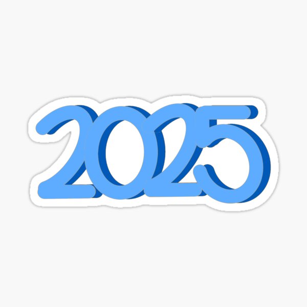 "Blue 2025 Bubble Letters" Sticker for Sale by krettino Redbubble