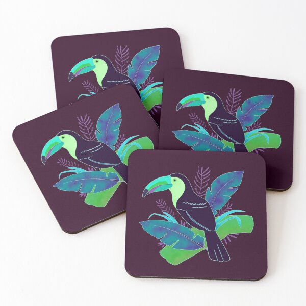 Item preview, Toucan: Cool Colors on Dark Background designed and sold by GrousyGirl.