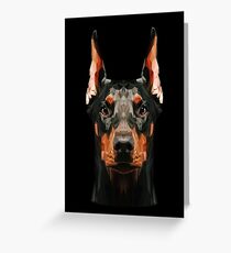 Dobermann niedrig Poly Grußkarte