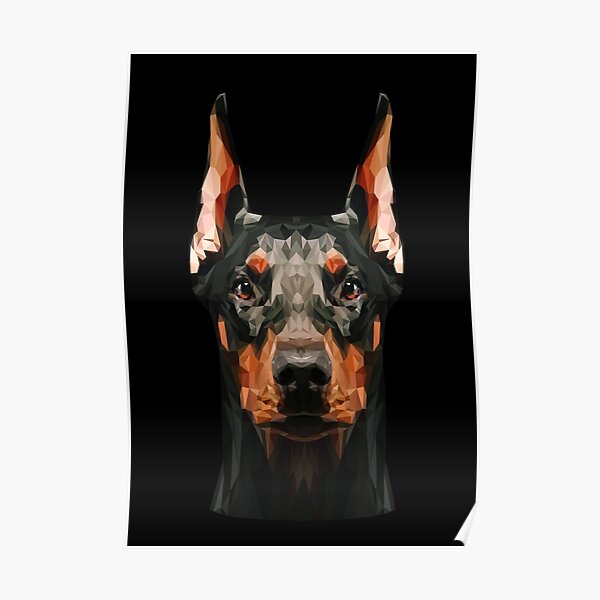 Doberman low poly Poster