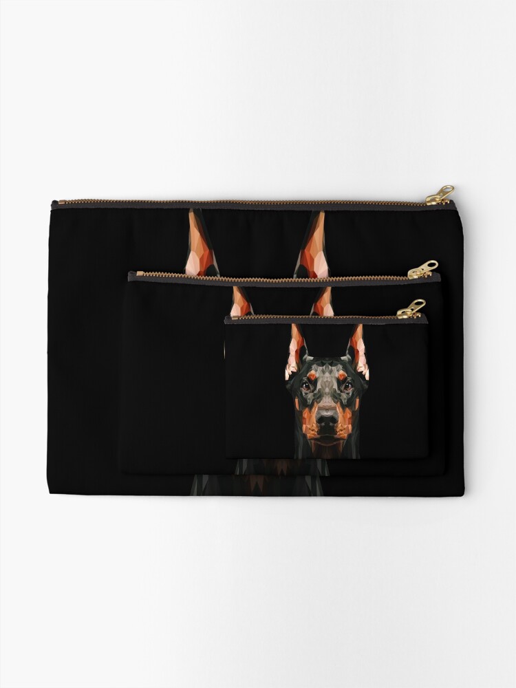 Thumbnail 2 of 4, Zipper Pouch, Doberman low poly designed and sold by shekularaz.