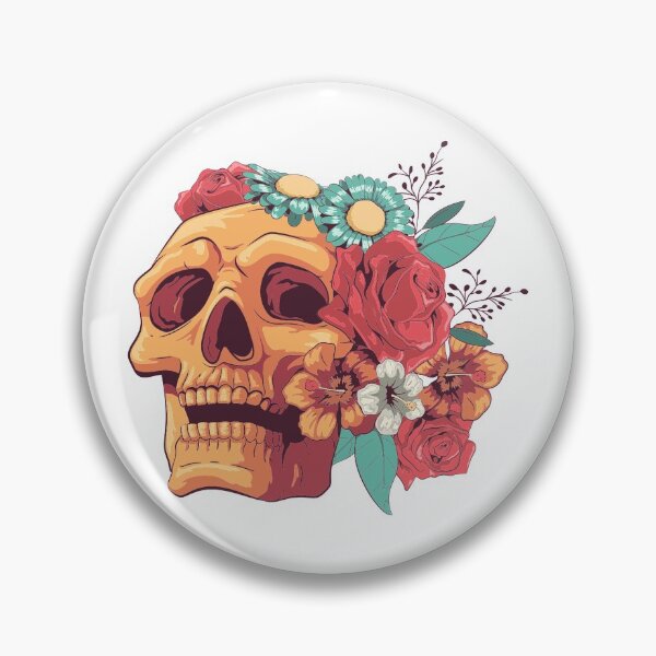 Item preview, pretty flowered skull image designed and sold by DoloresAlaire.