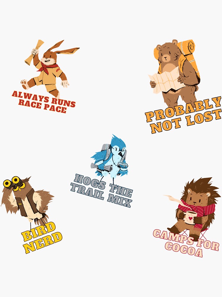 "Types of hikers funny outdoor sticker pack" Sticker by MotherOfBears
