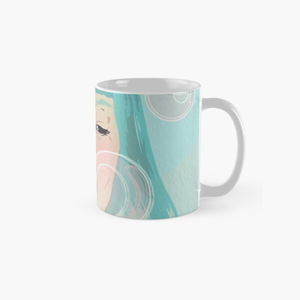 Blue Girl Blowing Bubbles Classic Mug