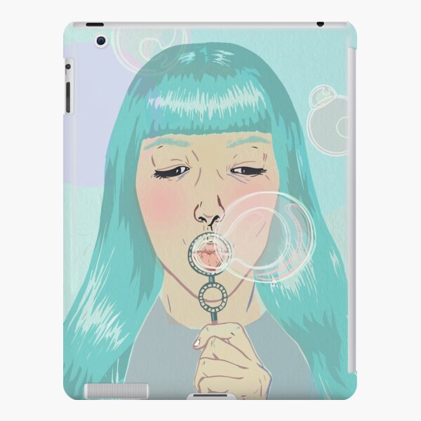 Blue Girl Blowing Bubbles iPad Snap Case