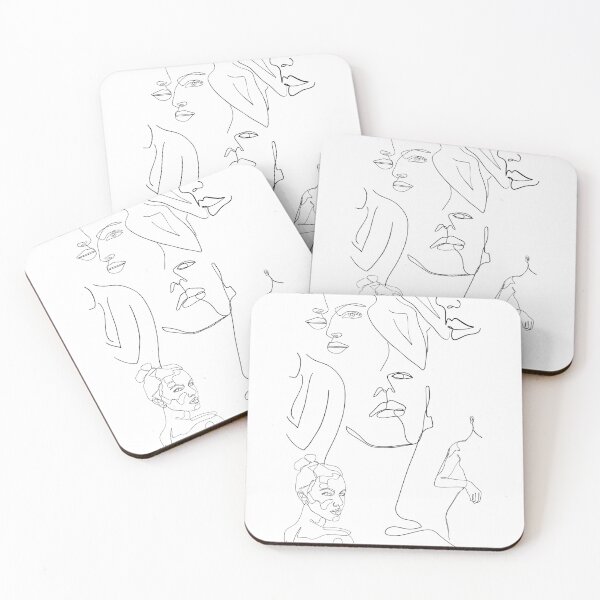 Item preview, Black and white line art faces designed and sold by plamidp.
