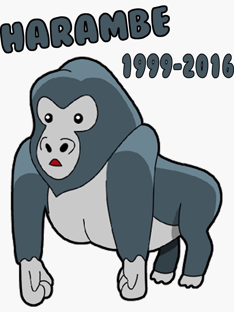 "Cartoon Harambe" Sticker by THORNSinc | Redbubble