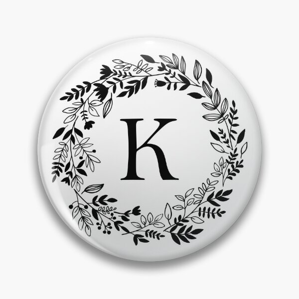 Item preview, Letter K with Floral Wreath - Initial K - Monogram Art designed and sold by thelustrous.