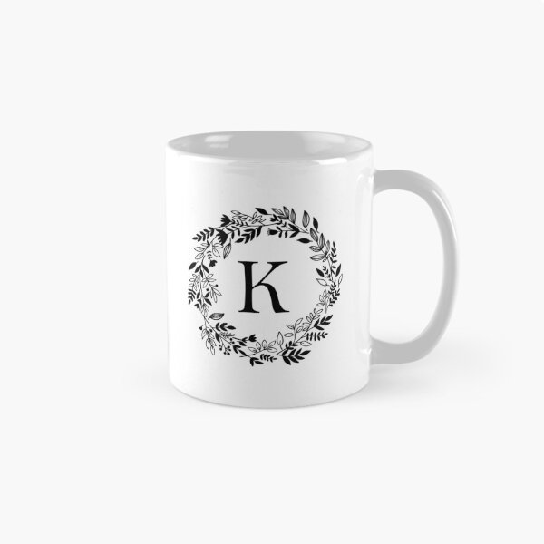 Artikelvorschau, Buchstabe K mit Blumenkranz - Initial K - Monogramm Art entworfen und verkauft von thelustrous.