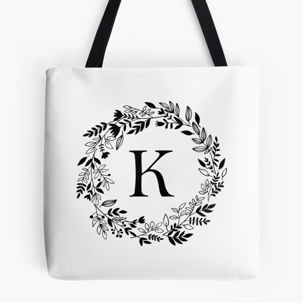 Artikelvorschau, Buchstabe K mit Blumenkranz - Initial K - Monogramm Art entworfen und verkauft von thelustrous.