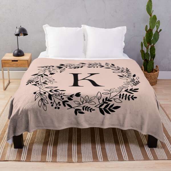 Item preview, Letter K with Floral Wreath - Initial K - Monogram Art designed and sold by thelustrous.