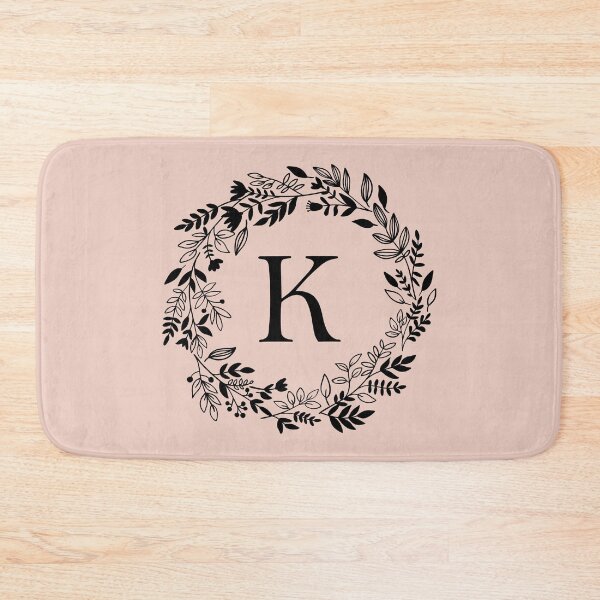 Item preview, Letter K with Floral Wreath - Initial K - Monogram Art designed and sold by thelustrous.