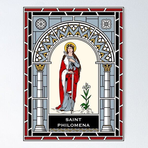 Item preview, ST PHILOMENA under STAINED GLASS designed and sold by CatholicSaints.
