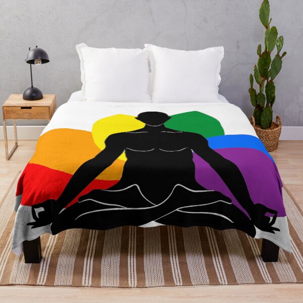 Item preview, LGBTQ Yoga Rainbow lotus designed and sold by freeArt10.