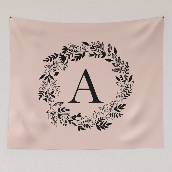 Artikelvorschau, Buchstabe A mit Blumenkranz - Initiale A - Monogrammkunst entworfen und verkauft von thelustrous.